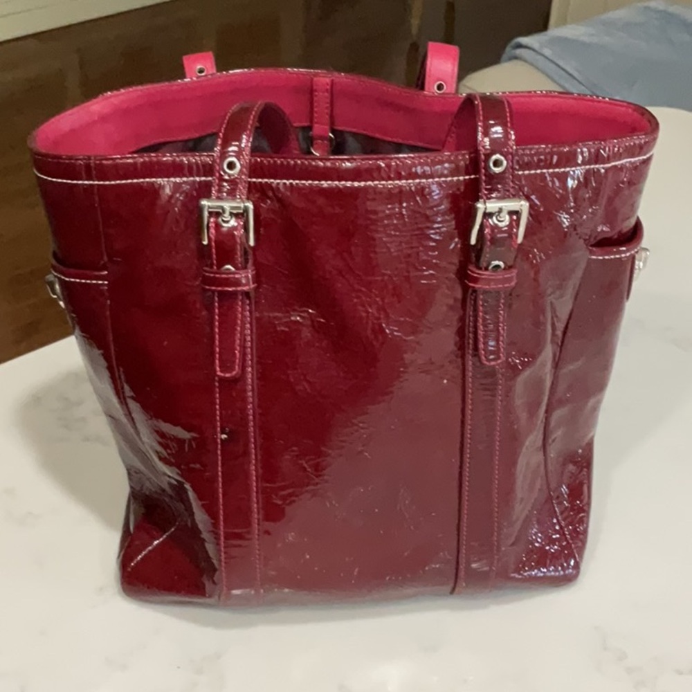 Coach Glossy Red Tote Bag